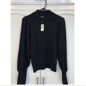 Mock neck Puff sleeve sweater